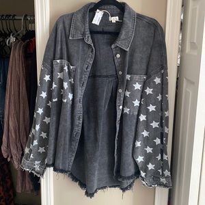 Distressed black star jacket